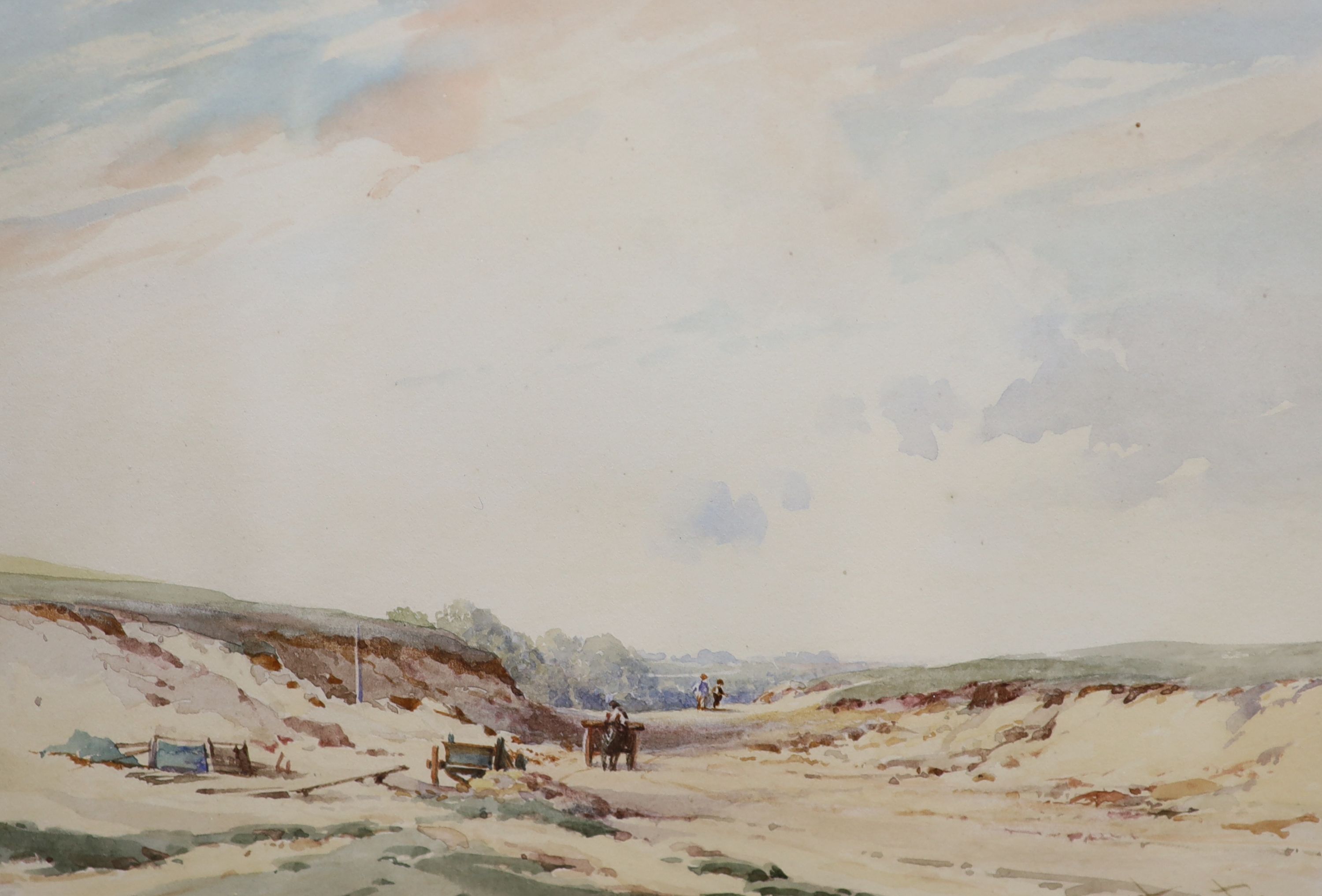 Charles Harrington (1865-1943), two watercolour drawings, 'Road Widening, Sussex' and 'A Chalk Cutting', signed, 27 x 37cm and 17 x 25cm